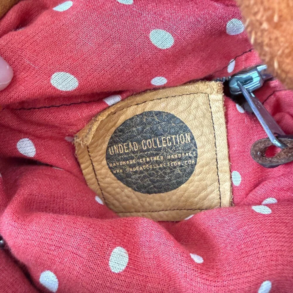 Brown Suede Drawstring Backpack Boho - Picture 5 of 8